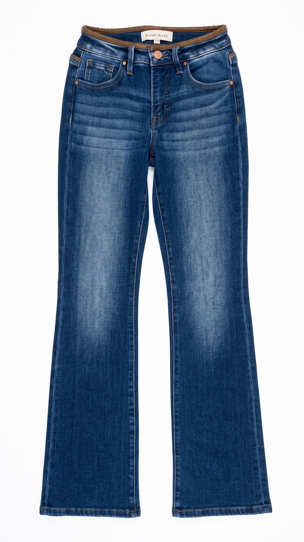Risen Mid Rise Bootcut Jeans | Dark — Front view