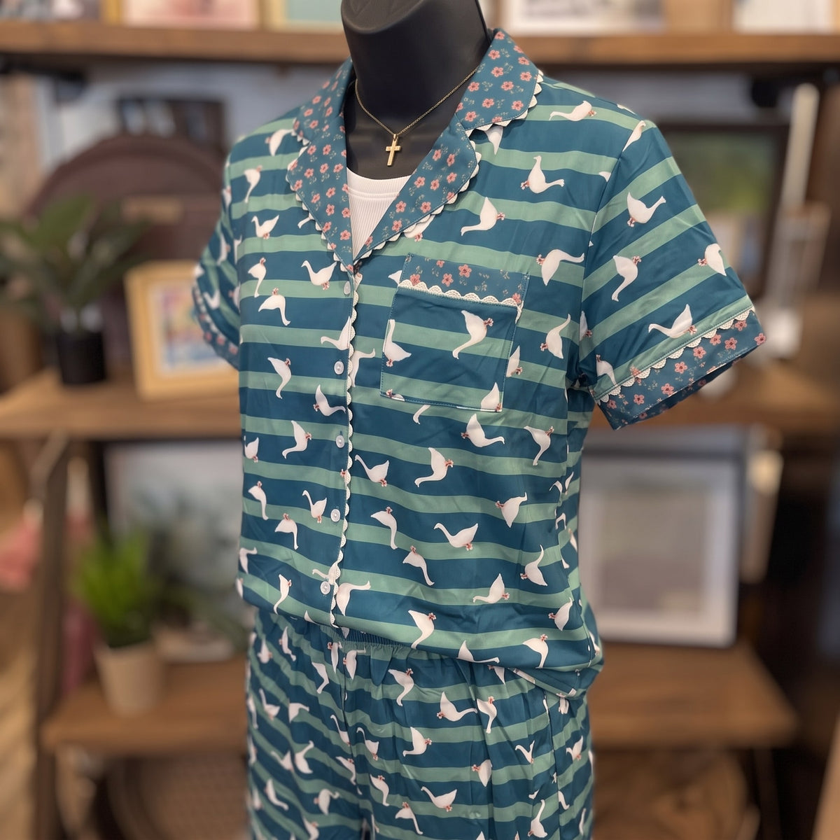 Farm Girl Luxe PJ Set | Silly Goose — Angled view on mannequin