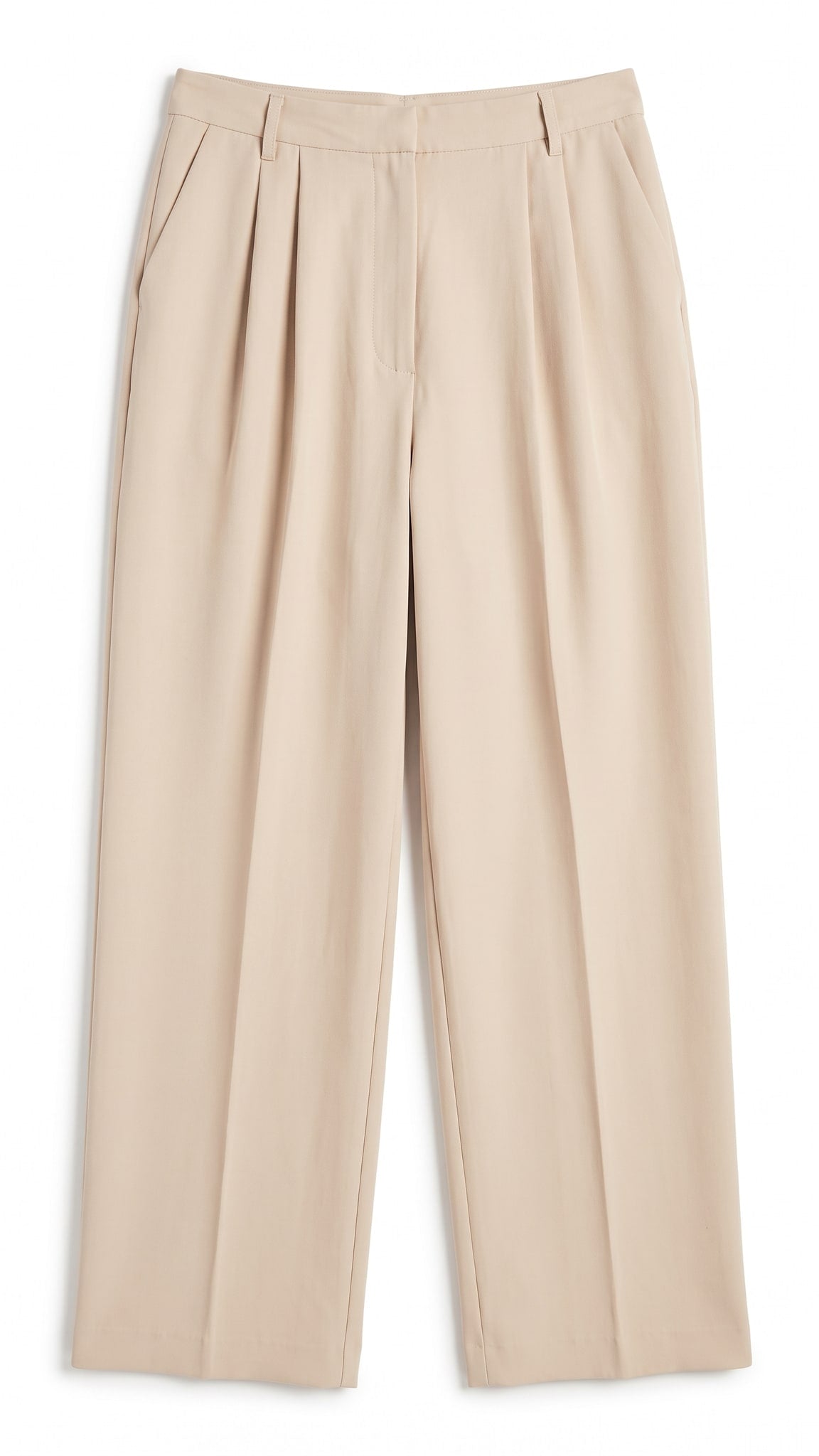 Wide Leg Trouser Pants | Khaki — Front view