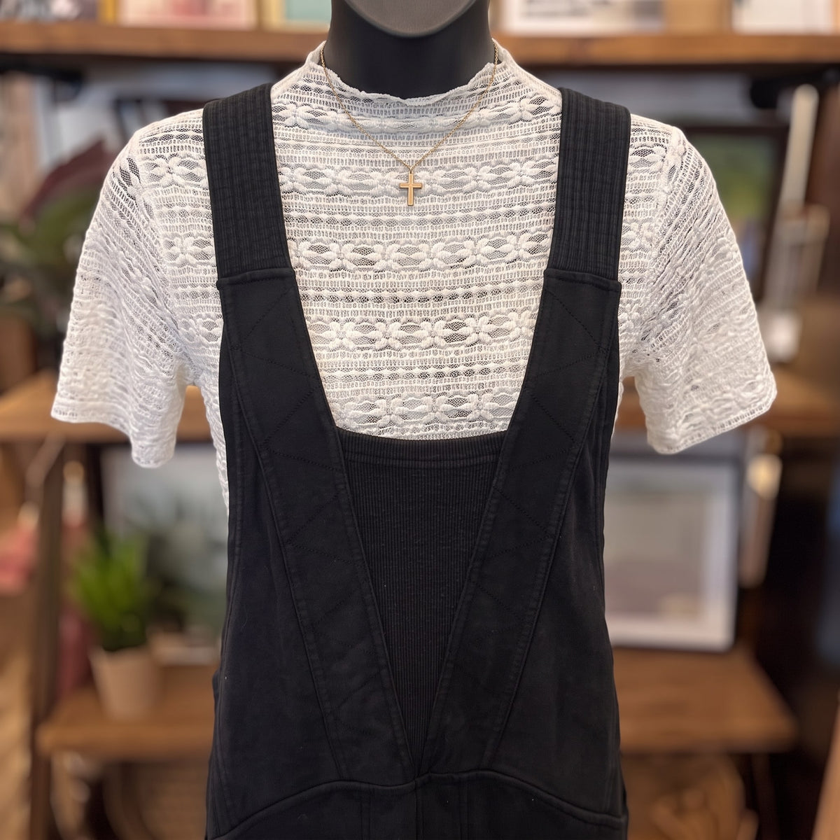 Golden Hour Romper | Black — Front view
