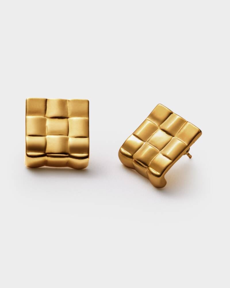 Katie Loxton Taya Woven Oversized Stud Earrings | Gold Coated