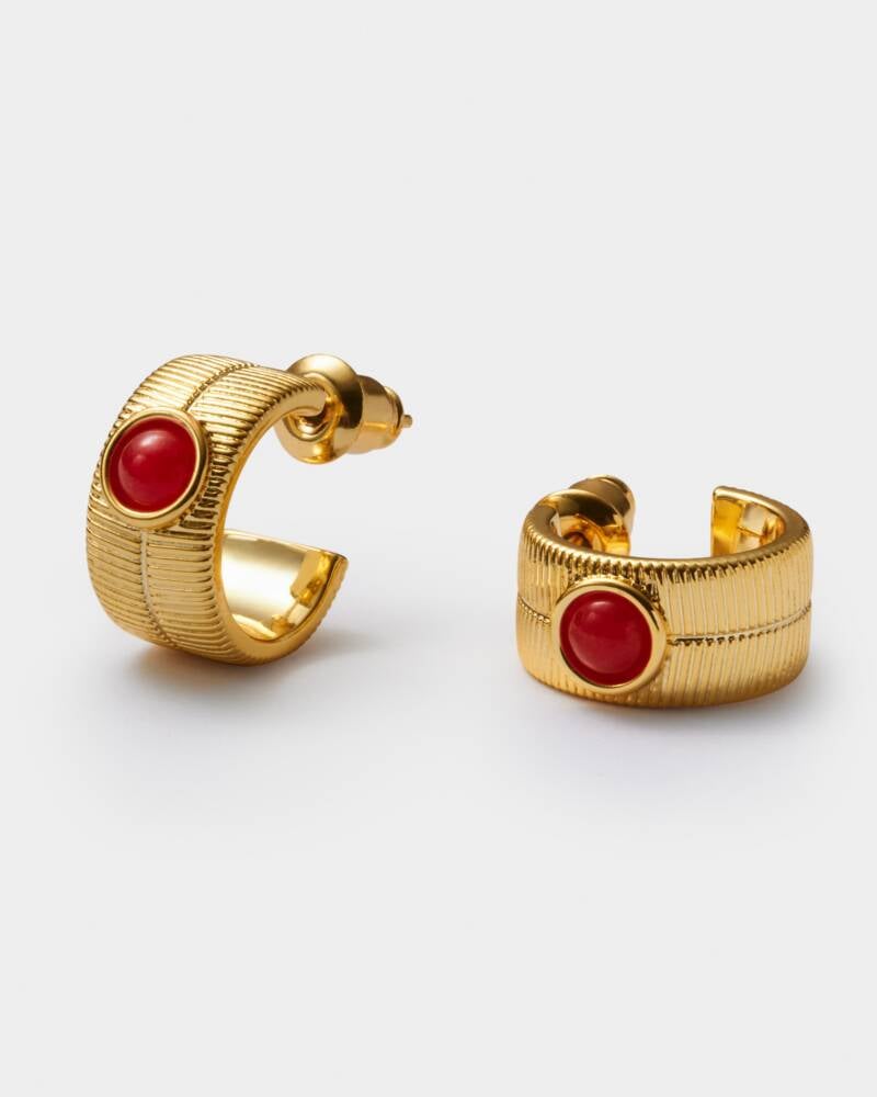 Katie Loxton Birthstone Hoop Earrings | January | Garnet