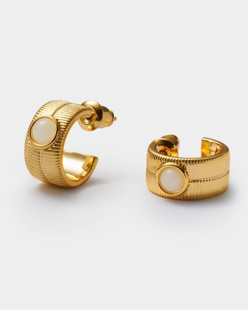 Katie Loxton Birthstone Hoop Earrings | April | Rock Crystal