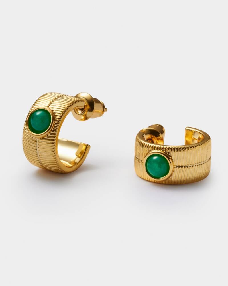 Katie Loxton Birthstone Hoop Earrings | May | Green Agate
