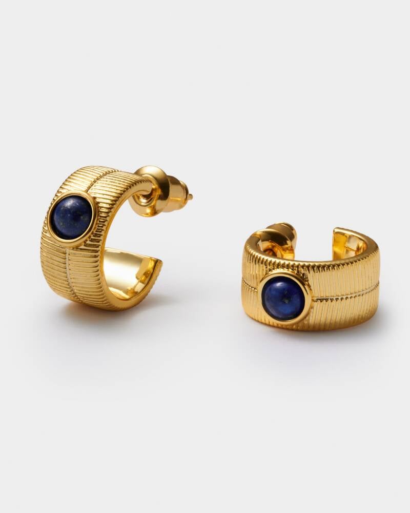 Katie Loxton Birthstone Hoop Earrings | September | Lapis Lazuli
