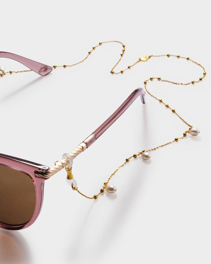 Katie Loxton Sol Pearl Sunglasses Chain | Gold Coated