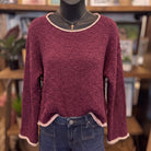 Boat Neck Sweater | Burgundy — Front view