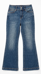 Judy Blue Petite Flare Jeans | Medium Wash — Front view