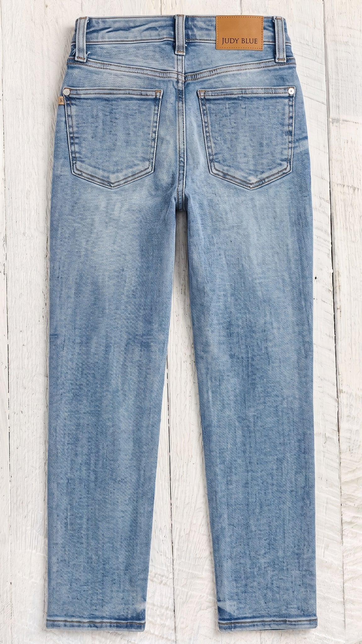 Judy Blue Peggy Ankle Straight | Break Through Blue — Back view