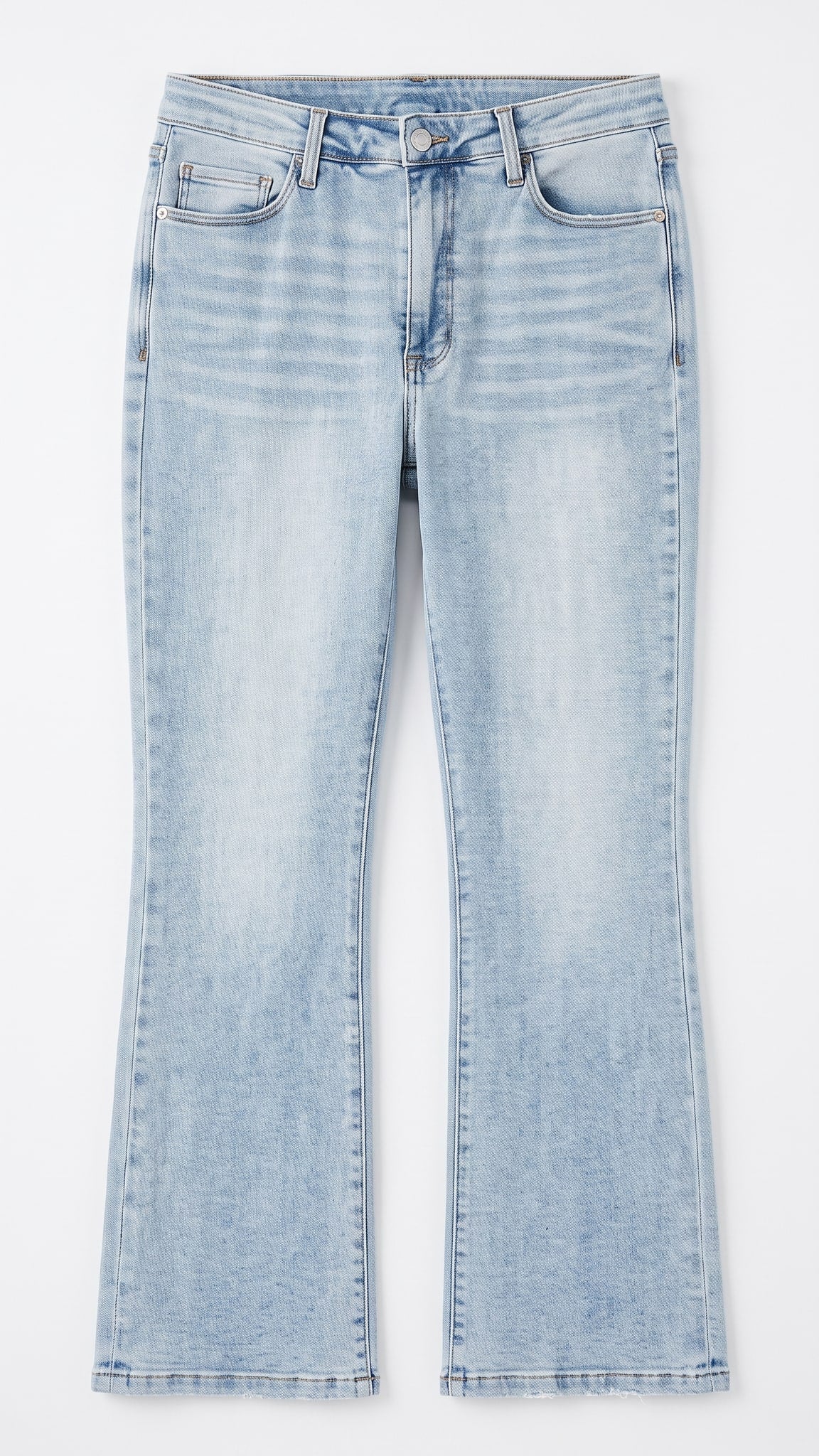 High Waist Tummy Control Vintage Wash Side Slit Slim Boot — Front view