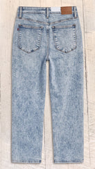 High Waist Stone Wash Straight Fit — Back view
