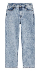High Waist Stone Wash Straight Fit — Front view
