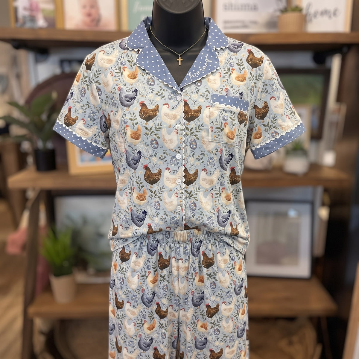 Farm Girl Luxe PJ Set | Free Range — Front view on mannequin