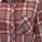 Be Cool Plaid Flannel Shirt | Sienna — Fabric and detail close-up