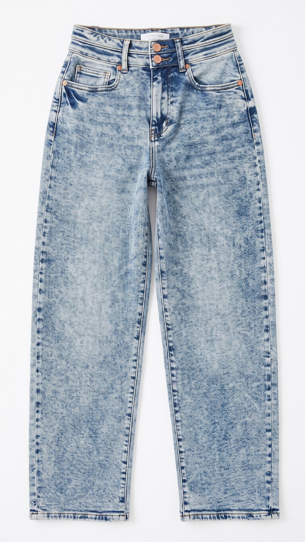 Judy Blue High Waisted Marlow Arc Leg Double Waistband Jeans | Light — Front view