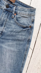 Judy Blue High Waisted T.C. Slim Straight Jeans — Front pocket detail