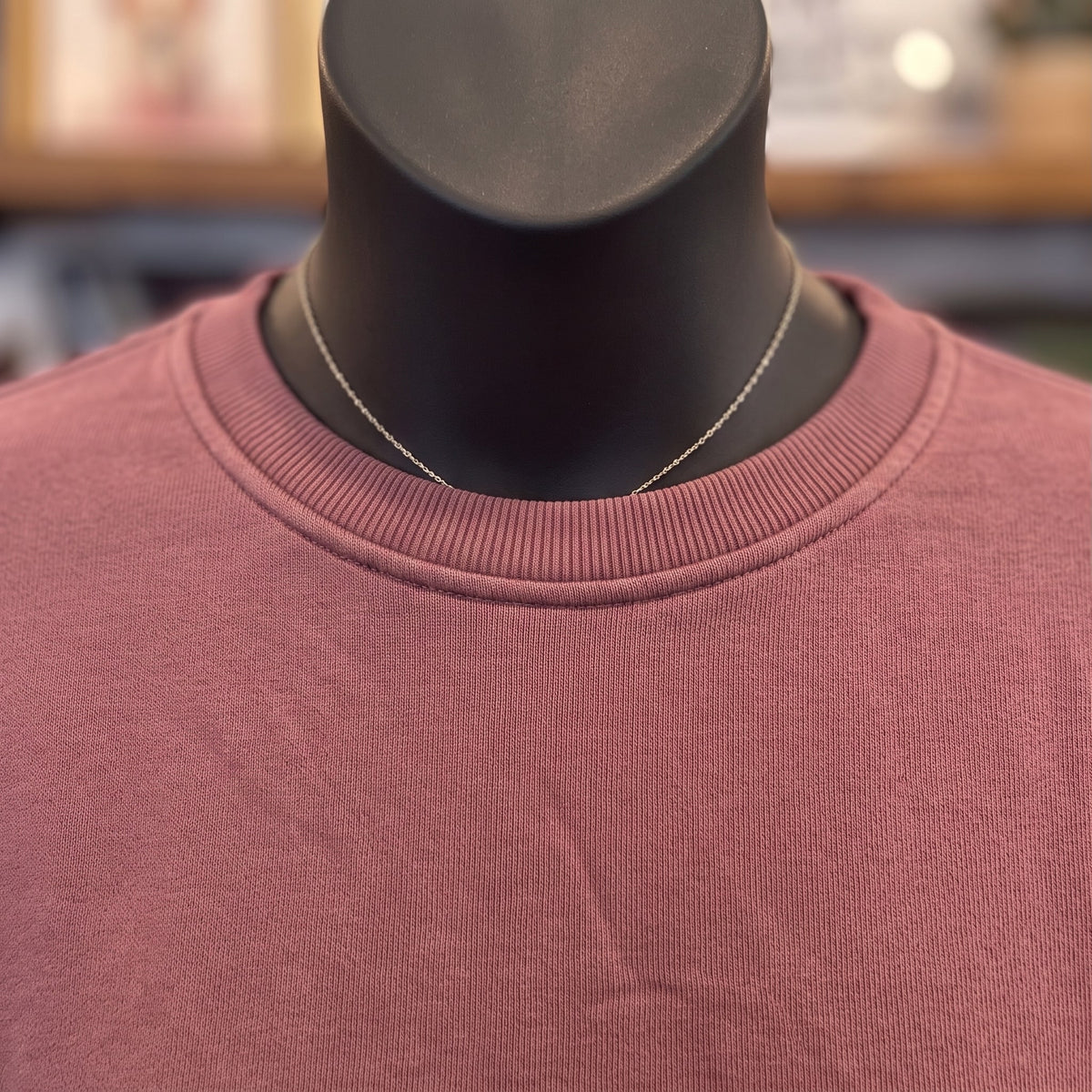 Be Cool Everyday Essential Lightweight Crewneck Top | Merlot — Detail close-up