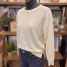 Be Cool Ultra Soft Dolman Sleeve Boat Neck Sweater Top | Off White — Angled view