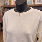 Be Cool Ultra Soft Dolman Sleeve Boat Neck Sweater Top | Off White — Detail close-up