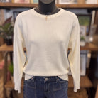 Be Cool Ultra Soft Dolman Sleeve Boat Neck Sweater Top | Off White — Front view