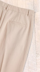 Wide Leg Trouser Pants | Khaki — Back pocket detail