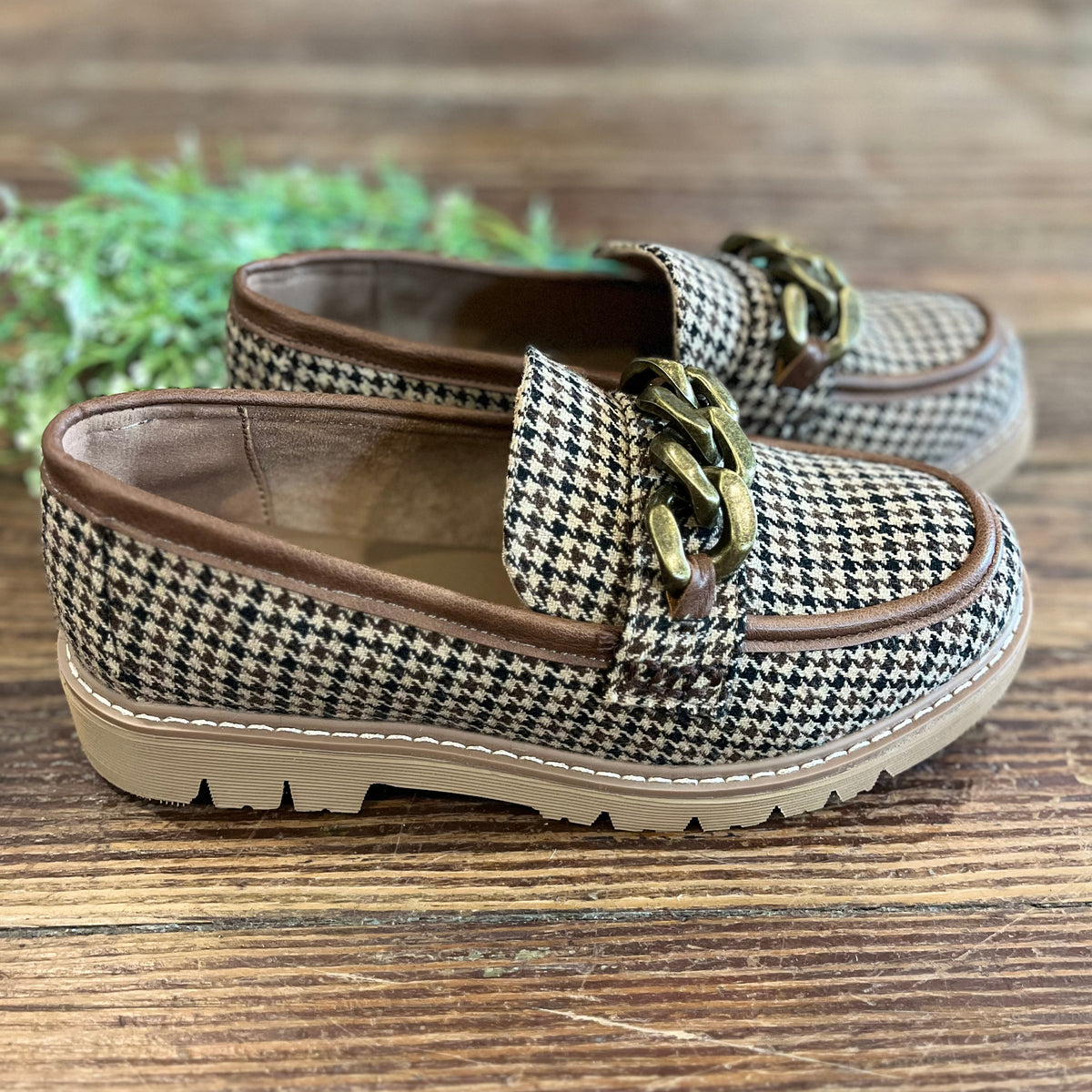 Not Literally Loafer | Black Tan Houndstooth – Rachel