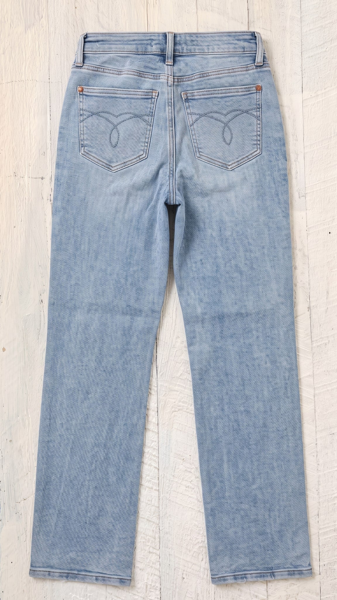 Judy Blue Mid Rise Rigid Magic Straight | Medium Wash — Back view