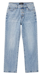 Judy Blue Mid Rise Rigid Magic Straight | Medium Wash — Front view