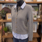 Be Cool Double Layer Cardigan | Heather Grey — Angled view on mannequin