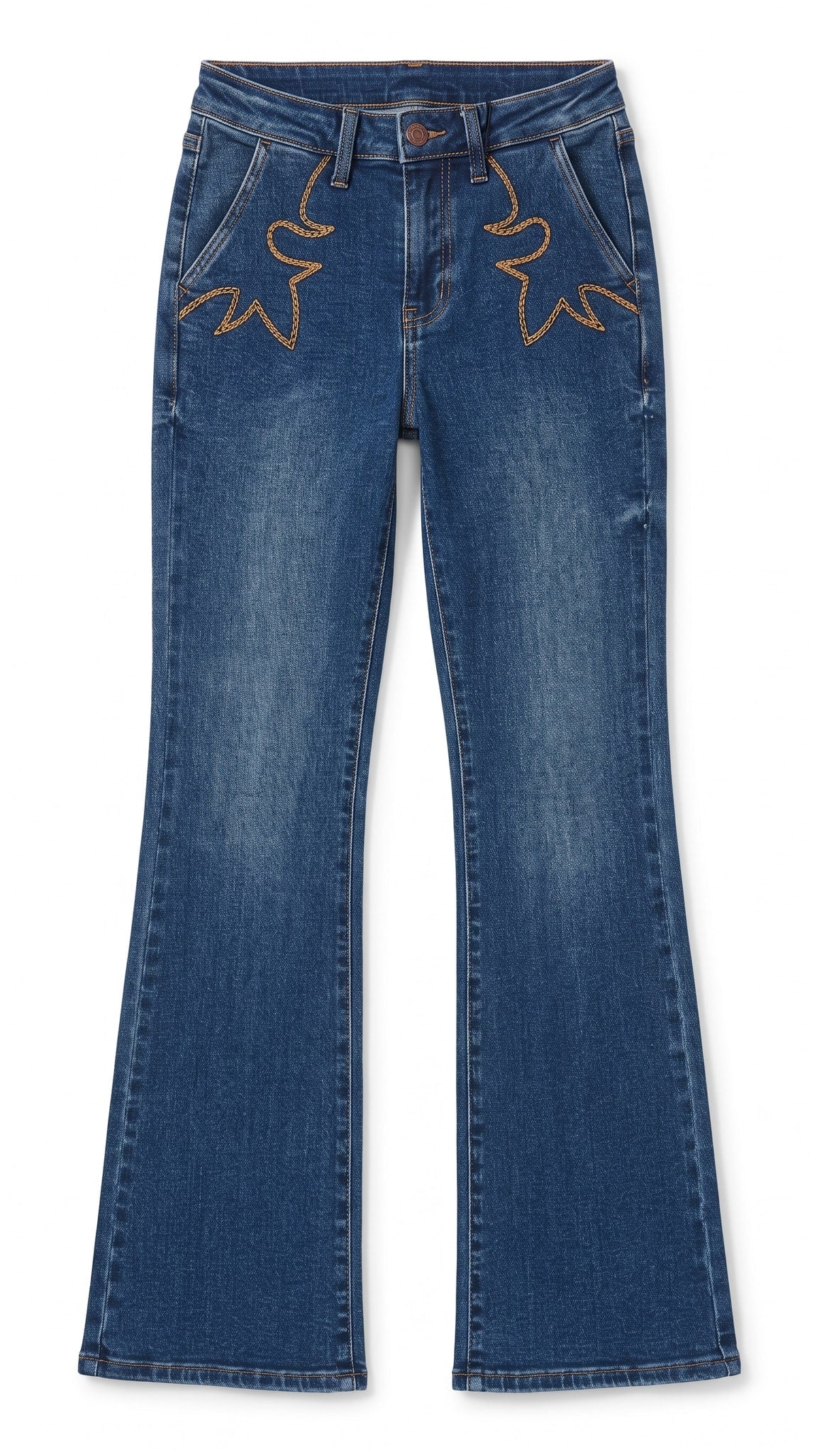 Judy Blue Daisy Bootcut | Saddle Blue — Front view