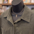 Be Cool Corduroy Rounded Hem Cropped Shacket | Hunter — Detail close-up