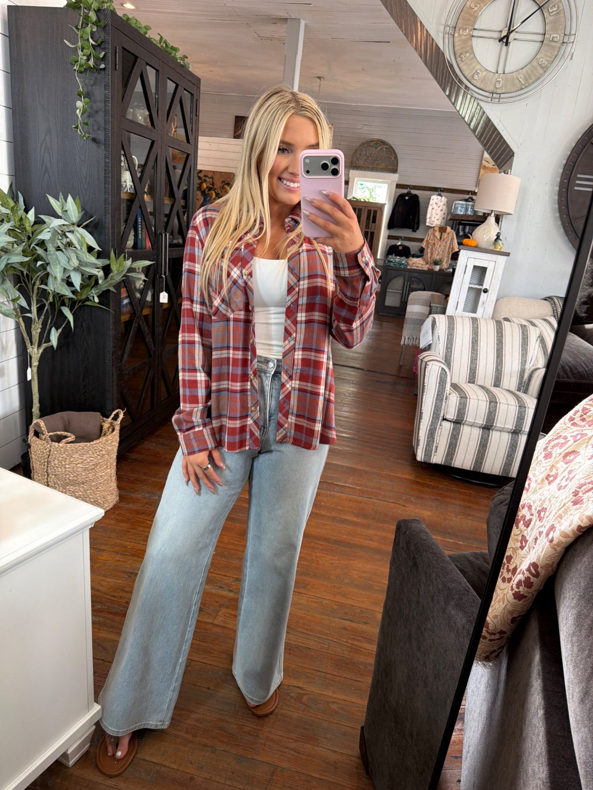 Be Cool Plaid Flannel Shirt | Sienna — Worn by model