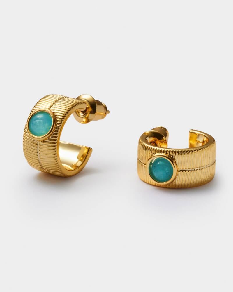 Katie Loxton Birthstone Hoop Earrings | March | Aqua Crystal