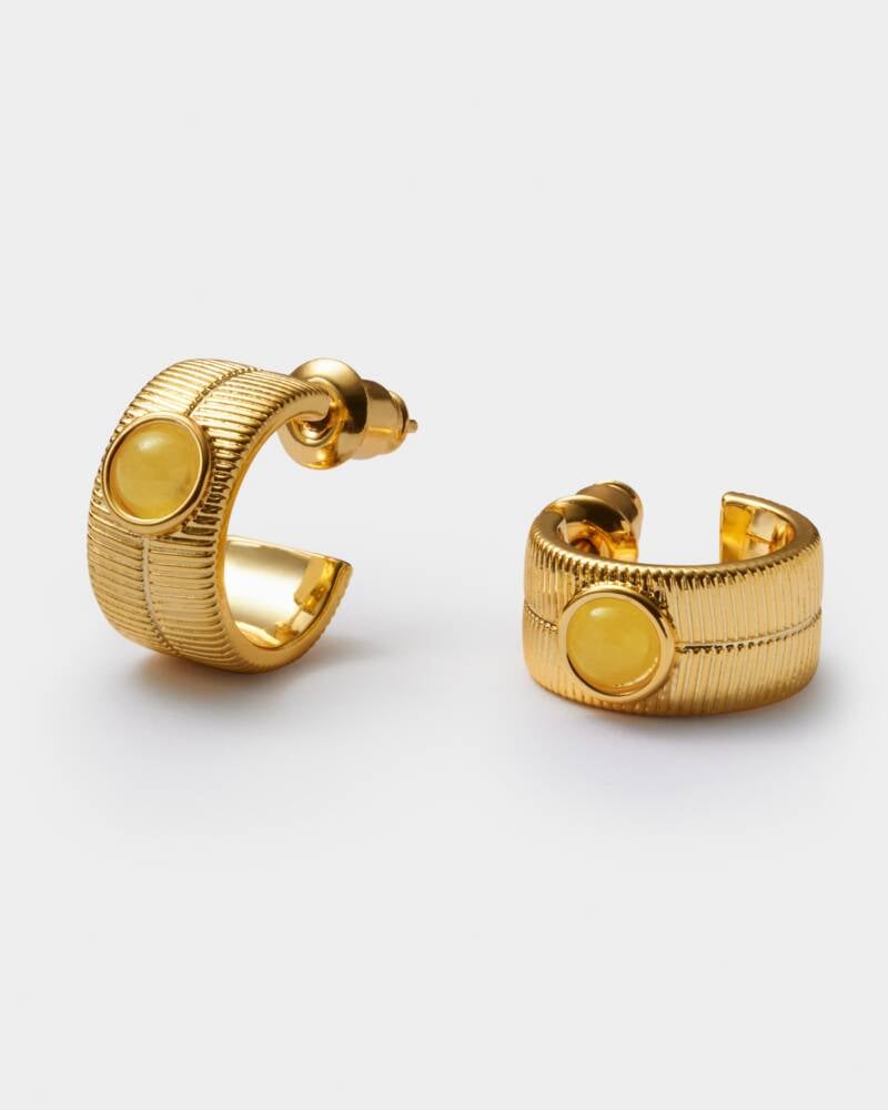 Katie Loxton Birthstone Hoop Earrings | November | Yellow Quartz